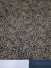 Leopard Print Sewing Fabric Crisp Silky Synthetic 3 Yards Small Print Brown