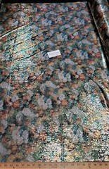 Digitally Printed Stretch Sequin on Spandex Fabric Sold BTY “Green/Orange Floral