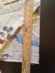 VINTAGE Walt Disney FABRIC Remnants S.S. Mickey Mouse Donald Duck Treasure 1981