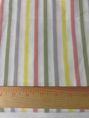 Cotton polyester blend fabric/multi-color stripe on white 1 yd 20″ x 40″