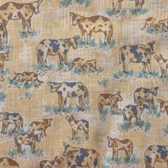 2 yards 9″ Grazing Cows & Calves Cotton Quilting Fabric by Jo-Ann Fabrics