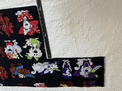 OOP Loralie Harris Dear Doggie Tossed Black Fabric 2007 Irregular Remnant