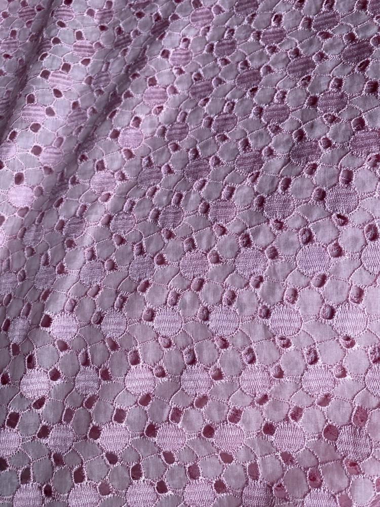 60% Silk 40% cotton Eyelet Embroidery all natural fabric by yard Summer Dress