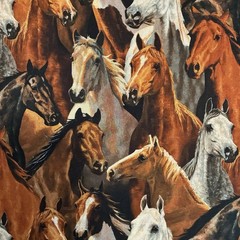 Horses Rivers Bend Cotton Fabric BTY Springs Creative By the Yard Brown Mustangs