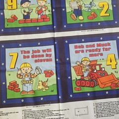 Cranston Print Works Bob The Builder Cotton Fabric Book Panels 19.5″×10″ Each