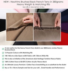 Heavy Knit Rib Ribbing to match French Terry Bullet Sweatshirt Fabric RIB ONLY