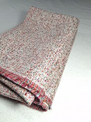 Multicolor Boucle Woven Fabric 1 Large piece 69″ x 56″ Orange Pink Teal Ivory
