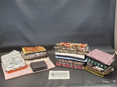 Vintage Lot of 24 lbs of Fabric Remnants Quarters Yards ~ 30 Different Patterns