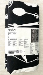Ikea PIPDÅN Black & White Culinary Food Pre-Cut Fabric 59″x118″ (006.081.64) NEW