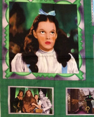 PNL87 Wizard of Oz Emerald City Dorothy Cotton Quilt Fabric Panel 23×44 Rare OOP