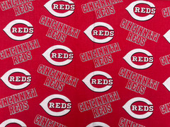 Cincinnati Reds Cotton Fabric by the Yard – MLB Licensed Baseball Fabric Red Tea