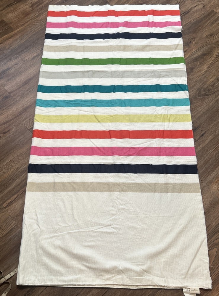 Kate Spade Candy Stripe Fabric Panel Cut Duvet Salvage, 100% Cotton Waffle Weave