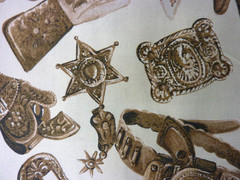 SEVENBERRY WESTERN THEME FABRIC REMNANT 43” W X 38” L