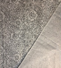 Black/White Allover Peonies 100% Cotton Fabric