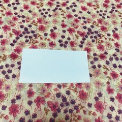 OOP Floral Flowy Lawn Fabric Purple Pink Fuchsia Green On Buttery Cream 2 Yards