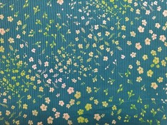 Rib Knit Fabric Persian Green Ditsy Floral Rayon 4 Way Stretch 60″W Yard-RBPR015