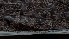 Fabric Traditions Mottled Brown Cotton Scroll Print Fabric 2007 BTHY x 43″w