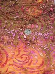 3 Yd Batik High Quality Cotton Fabric Lot Variegated Blue Green Fuchsia Brown