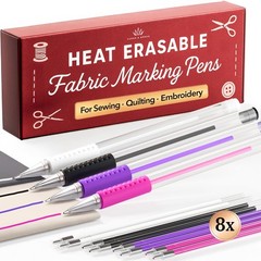 Lange & König Heat Erasable 12 Count (Pack of 1), White, Purple, Pink, Black