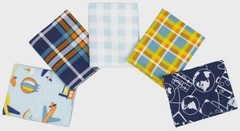 Fabric editions little feet boutique flannel 5pc bundle, adventure awaits theme