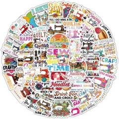 50Pcs Sewing Machine Stickers Quilting Theme Waterproof New2 Sewing/Quilting