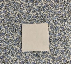 Vtg Floral Calico Fabric By Fabri-Quilt Blue Green White Cottagecore BTHY