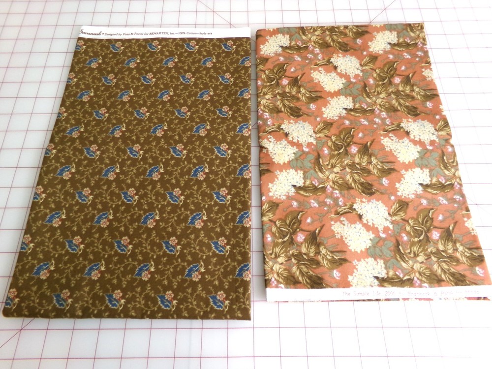 Lot of 2 Fabric pieces Moda/Simple Life 35×43 & Benartex/Savannah 36×45. A26-107