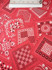 Fabric Red Bandana Print 2 Yards + 6″ x 44″ 100% Cotton