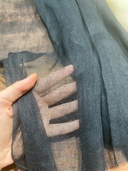 Black Mull Muslin 100% Cotton Fabric Voile Curtains Gauze Cheesecloth 140cm wide