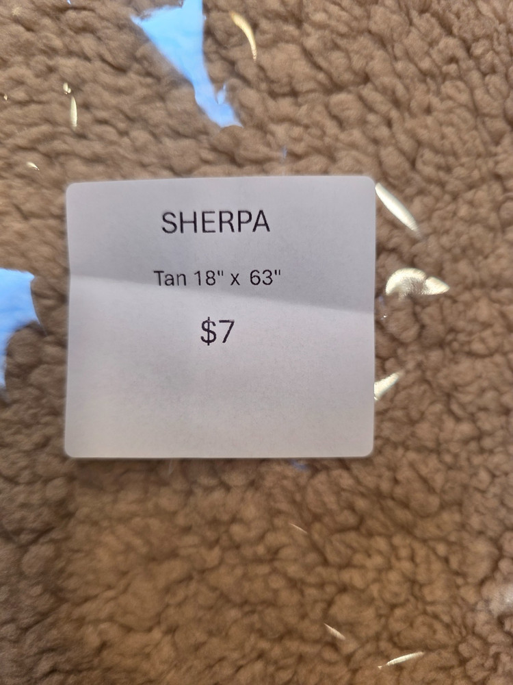Sherpa Fleece Fabric By the Yard 18″ x 63″ Half Yard