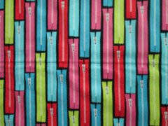 ZIPPERS SEWING ITEMS ZIPPER SEW ITEM BRIGHT COLORS COTTON FABRIC FQ