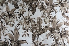 CHIVASSO CURTAIN FABRIC DESIGN “Jungle Like” 3.6 METRES CHARCOAL LINEN BLEND