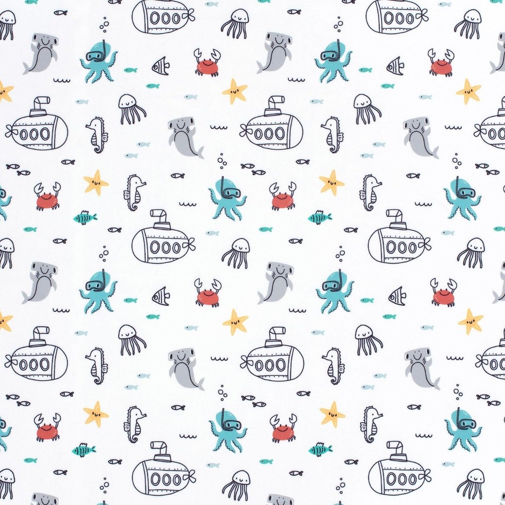 Swimwear Jersey Recycled Fabric Material MARINE LIFE