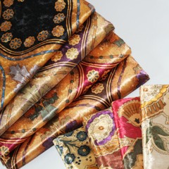 1M Floral Velvet Fabric European Style Trim Sofa Bedding Car Upholstery Material