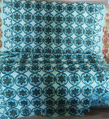 African 3D Embroidered Lace Fabric Beaded w/Flowers 51″x5 yds
