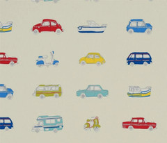 HARLEQUIN CURTAIN FABRIC DESIGN Go Go Retro 5.9 METRES STRAWBERRY SKY BLUE ETC