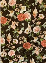Hoffman,Fairy Briar,Fairies play among flowers , chocolate background ,gold BTY