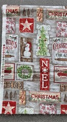Length of Christmas Sewing Fabric, 2 Yards Long x 43″ Wide, Rustic Country Print