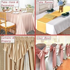 5/10 YARD Satin Fabric Sewing Craft DIY Wedding Party Décor Silky Sateen fabric