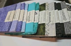 Jo Ann Fabric 16 Quarters Bundle Lot Of Blue Purple Gray Blk Red 100% Cotton
