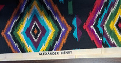 Alexander Henry 3.2 Yds Aztec Fabric 44×115 Thunderbird Southwest Motif Black