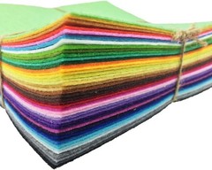 Durable 8″x8″ 1mm Thick Felt Fabric Sheets – 42 Assorted Colors for Crafters