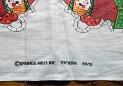 Vintage Spring Mills Inc. 6 Christmas Ornaments Fabric Panel #7470 Cut & Sew