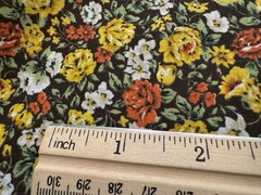 BROWN YELLOW ORANGE Green 1940s FLORAL 100% COTTON FABRIC Feedsack Feel 1 yd
