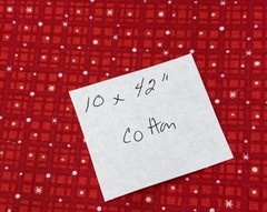 Red Cotton Fabric 10″x42″ White Star Grid Pattern Sewing Quilting Crafts