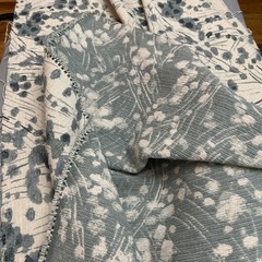 Designer Upholstery Woven Jacquard Fabric Remnant 56.5”x40” Blue Green Floral