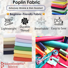 | Poplin Fabric for Sewing | Poly Poplin | 100% Polyester | by the Yard | 60″ Wi
