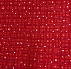 Red Cotton Fabric 10″x42″ White Star Grid Pattern Sewing Quilting Crafts