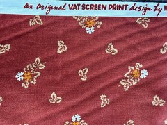 Kenmill Brown Orange Leaf Upholstery Fabric ~5 Yd x 54”-Autumn Fall Decor