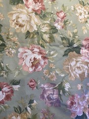 Cabbage Roses On Light Green Back Ground Medium Wt. Cotton Pillows,Designer Deco